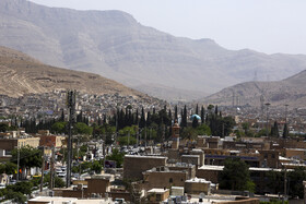 نمای محله سعدی و ارامگاه سعدیه از روی کوه فهندژ