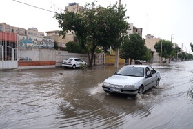 آب معابر پس از بارندگی ۱۰ دقیقه ای - بلوار رحمت شیراز