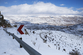 بارش اولین برف زمستانی - منطقه گردشگری شش پیر استان فارس