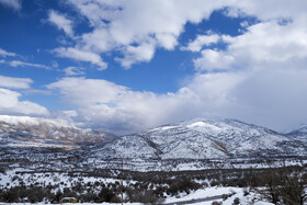 بارش اولین برف زمستانی - منطقه گردشگری شش پیر استان فارس