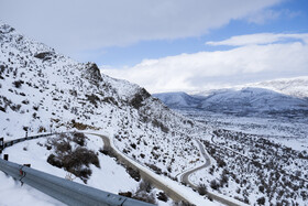 بارش اولین برف زمستانی - منطقه گردشگری شش پیر استان فارس