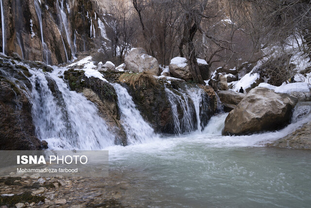 طبیعت برفی آبشار «مارگون» - سپیدان