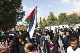 تجمع دانشگاهیان دانشگاه شیراز در محکومیت حمله به بیمارستان المعمدانی غزه