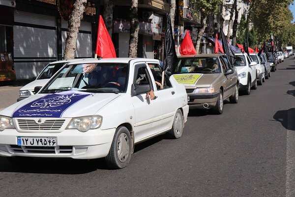 راه اندازی کاروان خودرویی «جاماندگان اربعین» در رشت + عکس