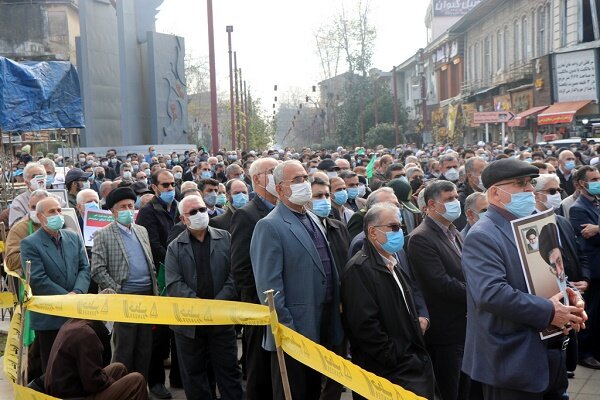 اجتماع بزرگ ۹ دی در میدان شهدای ذهاب رشت