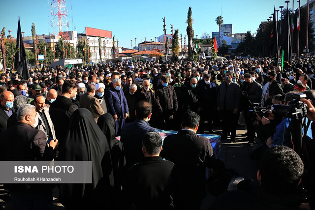 مراسم تشییع ۸ شهید گمنام در رشت