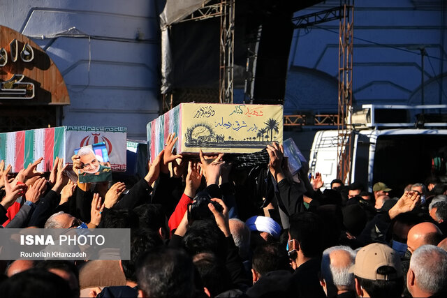 مراسم تشییع ۸ شهید گمنام در رشت