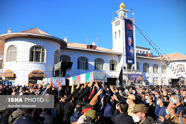 مراسم تشییع ۸ شهید گمنام در رشت