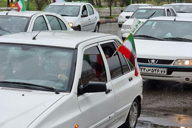 گزارش تصویری: راهپیمایی خودرویی خانوادگی ۲۲ بهمن در لنگرود