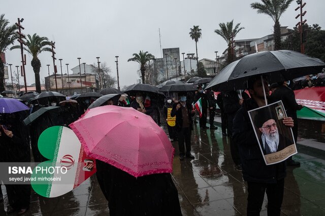 گزارش تصویری: اجتماع مردم رشت در جشن ملی 22 بهمن