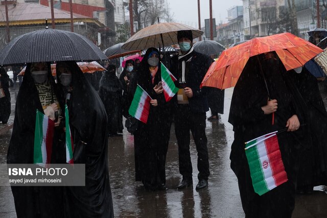 گزارش تصویری: اجتماع مردم رشت در جشن ملی 22 بهمن
