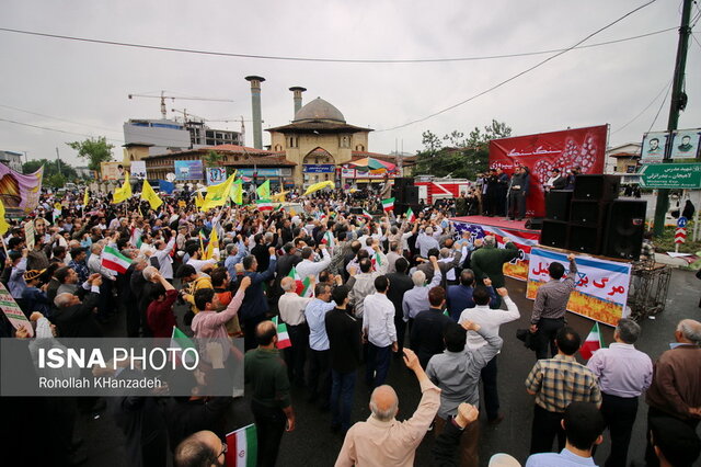 حضور حماسی گیلانیان روزه دار در راهپیمایی روز قدس