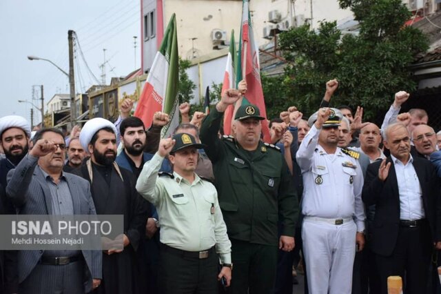 تظاهرات مرزنشینان آستارایی علیه آشوبگران و اغتشاشگران + تصاویر