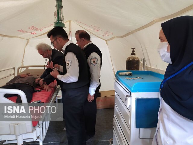 برگزاری مانور استانی اسکان اضطراری با سناریوی زلزله و پدافند پرتوی در آستارا + تصاویر