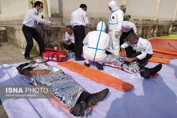 برگزاری مانور استانی اسکان اضطراری با سناریوی زلزله و پدافند پرتوی در آستارا + تصاویر