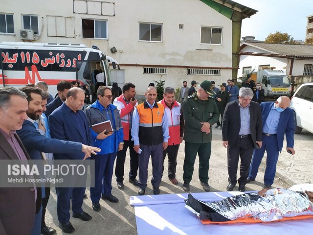برگزاری مانور استانی اسکان اضطراری با سناریوی زلزله و پدافند پرتوی در آستارا + تصاویر