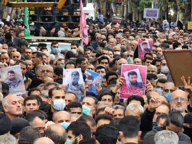 تشییع پیکر دومین شهید مدافع امنیت گیلان - لاهیجان