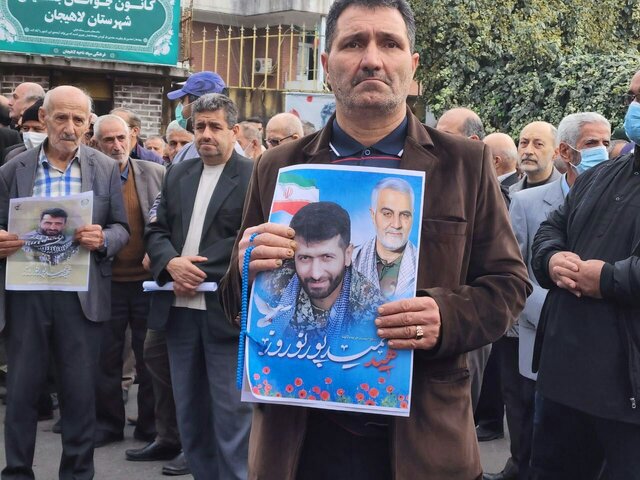 تشییع پیکر دومین شهید مدافع امنیت گیلان - لاهیجان