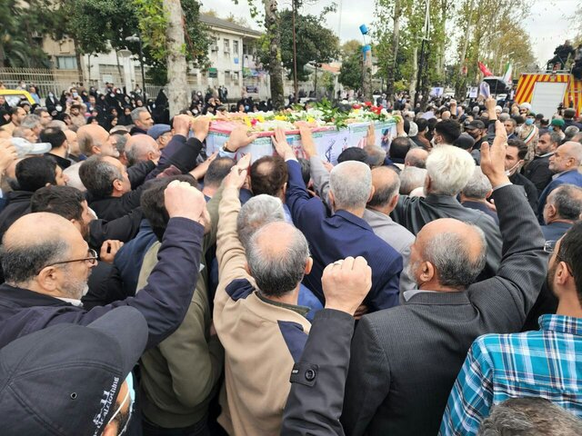 تشییع پیکر دومین شهید مدافع امنیت گیلان - لاهیجان