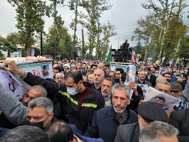 تشییع پیکر دومین شهید مدافع امنیت گیلان - لاهیجان