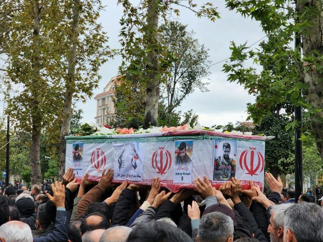 تشییع پیکر دومین شهید مدافع امنیت گیلان - لاهیجان