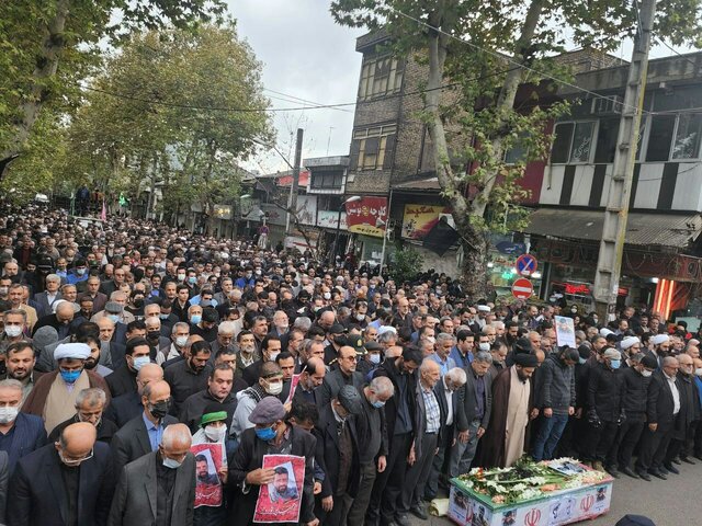 تشییع پیکر دومین شهید مدافع امنیت گیلان - لاهیجان