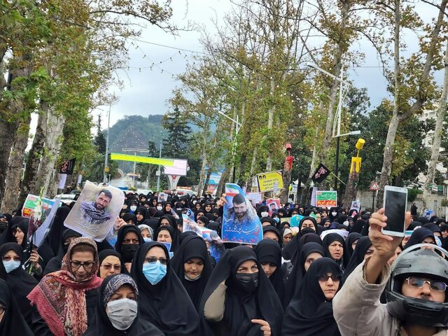 تشییع پیکر دومین شهید مدافع امنیت گیلان - لاهیجان