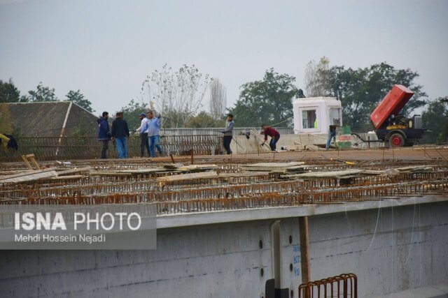 احداث پل مرزی اتومبیل رو در مرز آستارا + تصاویر