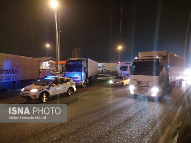 مانور ساماندهی کامیون های ترانزیتی و صادراتی در شهرستان مرزی آستارا