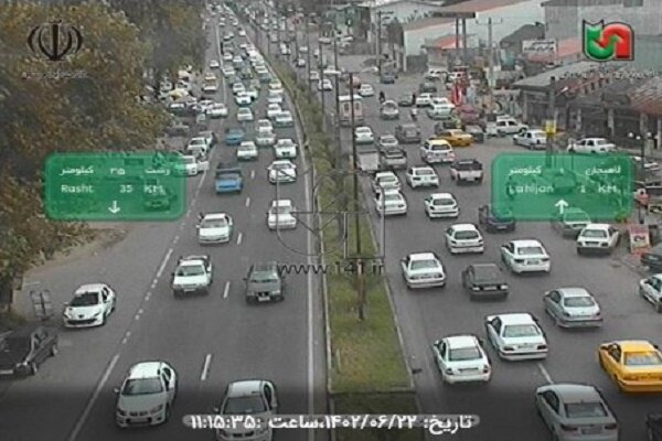 حجم سنگین ترافیک در محور ورودی گیلان/ ورود ۹۵۰۰۰ خودرو به استان از صبح روز گذشته