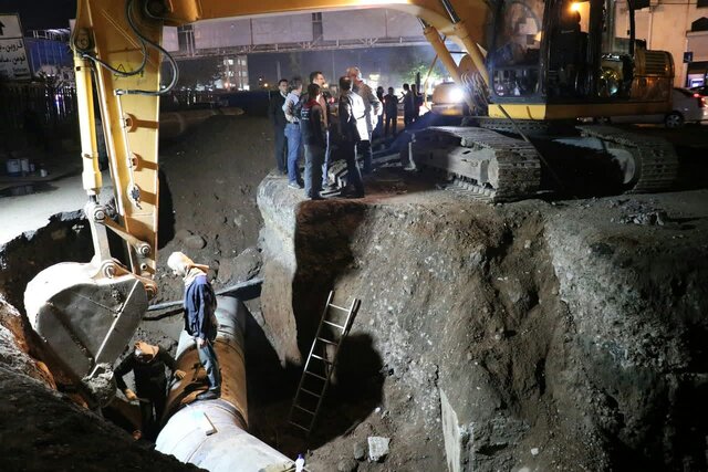 پایان عملیات اصلاح خط انتقال آب شرب تقاطع غیر همسطح جانبازان رشت