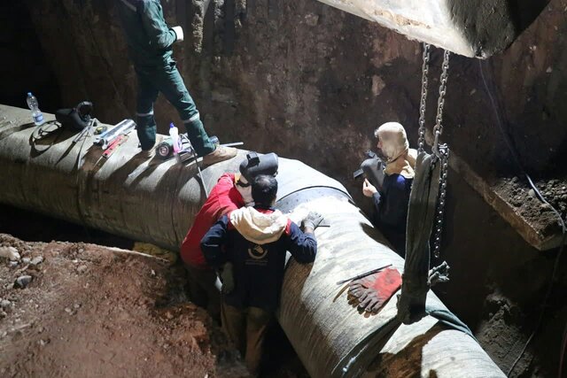 پایان عملیات اصلاح خط انتقال آب شرب تقاطع غیر همسطح جانبازان رشت