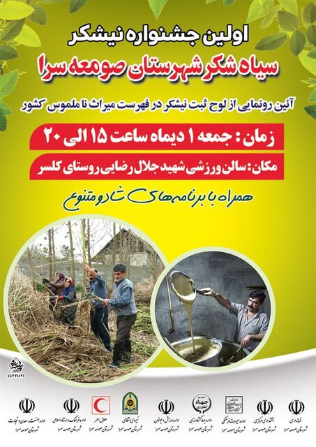 اولین جشنواره نیشکر در صومعه سرا برگزار میشود