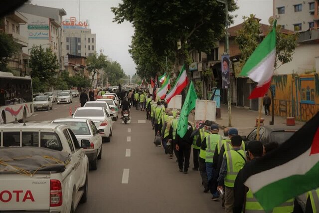 کاروان پیاده دلدادگان روحالله به لوشان رسید