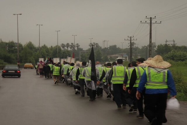 کاروان پیاده دلدادگان روحالله به لوشان رسید