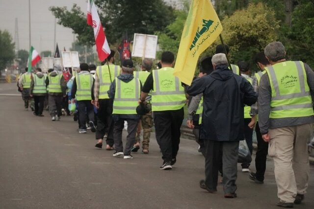 کاروان پیاده دلدادگان روحالله به لوشان رسید