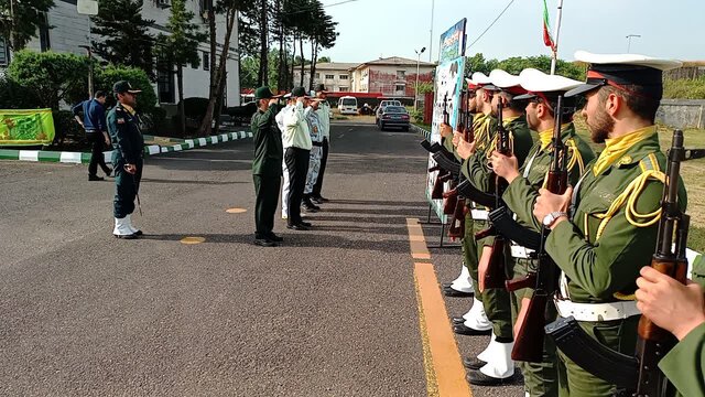 صبحگاه مشترک نیروهای مسلح بندرانزلی برگزار شد