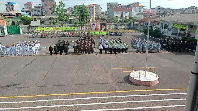 صبحگاه مشترک نیروهای مسلح بندرانزلی برگزار شد