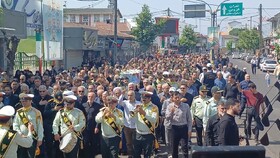 پیکر سرتیپ دوم شهید حمیدرضا فلاحی در سنگر تشییع شد