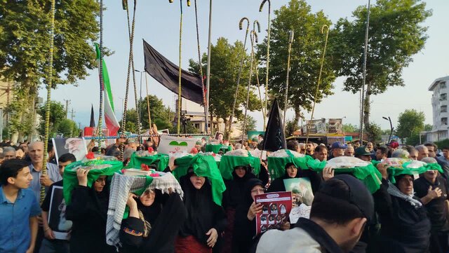 وداع مردم قدرشناس گیلان با شهدای تروریستی آستانه اشرفیه