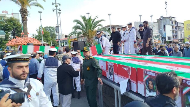 وداع مردم قدرشناس گیلان با شهدای تروریستی آستانه اشرفیه