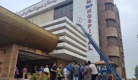 دودگرفتگی در طبقه اول بیمارستان قائم رشت/وضعیت تحت کنترل آتش‌نشانان است