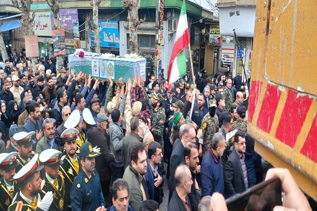 پیکر مطهر شهید امنیت «امیرحسام جوینده» در صومعهسرا تشییع شد