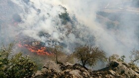 آتش‌سوزی در منطقه حفاظت‌شده جهان‌نما ادامه دارد