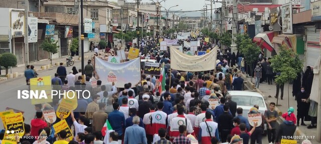 گزارش تصویری/ جلوه انزجار مردم «آزادشهر» از رژیم جعلی صهیونیستی