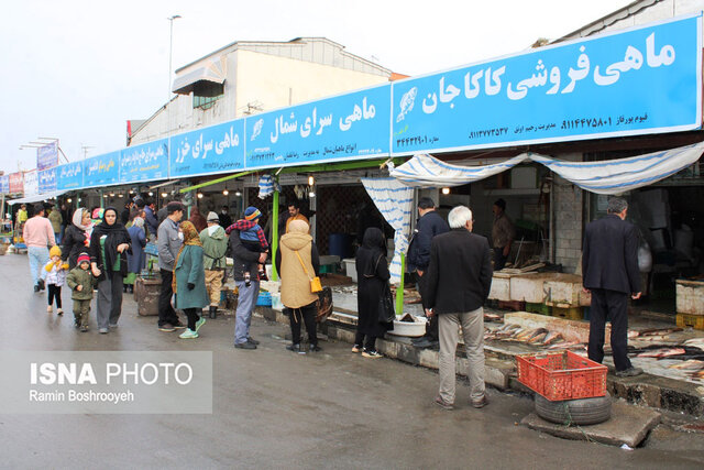 واپسین روزهای پاییز و رونق بازار ماهی فروشان بندرترکمن