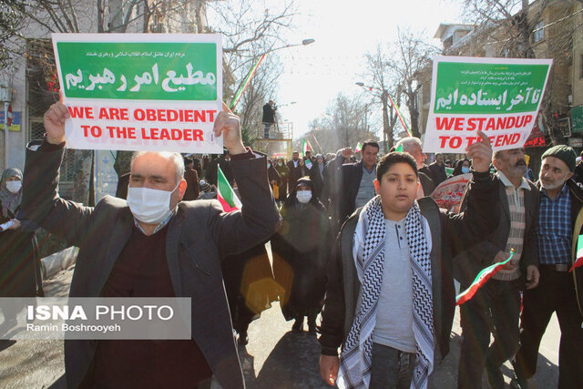 راهپیمایی ۲۲ بهمن گرگان از لنز دوربین ایسنا