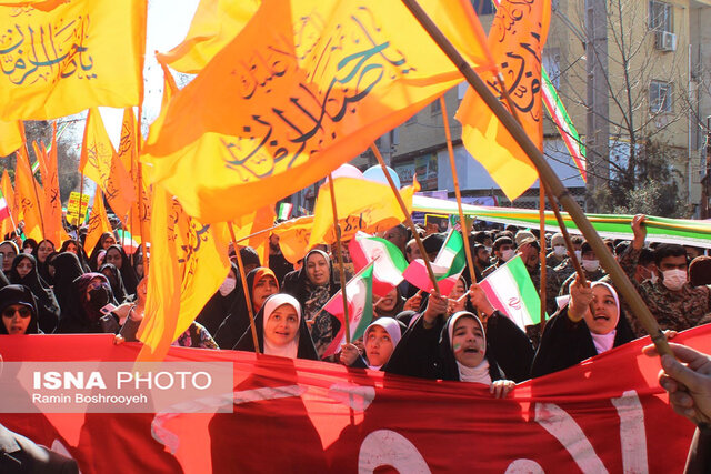 راهپیمایی ۲۲ بهمن گرگان از لنز دوربین ایسنا