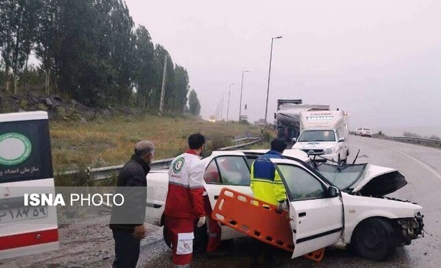 عکس تزئینی ست مرگ ۲ نفر در تصادف محور سمنان _ فیروزکوه