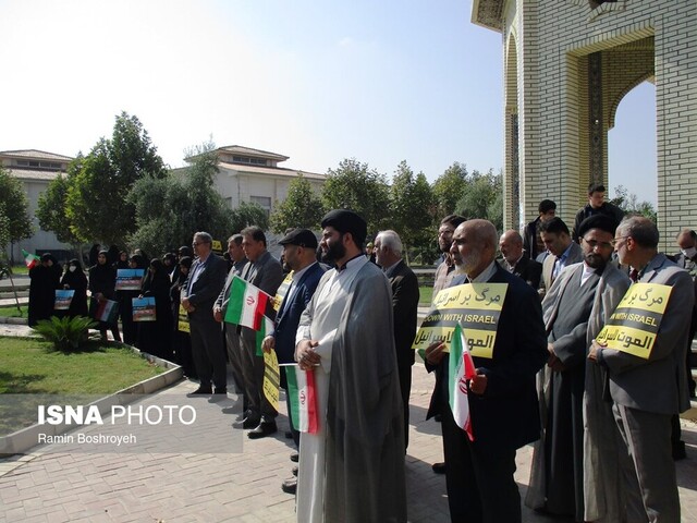 تجمع دانشجویان دانشگاه آزاد اسلامی گرگان در محکومیت جنایات رژیم صهیونیستی